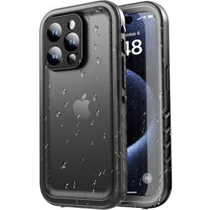 SPORTLINK for iPhone 15 Pro Max Case, IP68 Waterproof Military Protective Full Body Heavy Duty Shockproof 360 Sealed Dustproof with Camera Screen Protector Cover for i Phone 15 Pro Max 6.7" Black