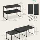 SONGMICS Cabinet Organizer Shelf, Set of 4 Kitchen Counter Shelves, Kitchen Storage, Spice Rack, Stackable, Expandable, Metal and Engineered Wood, Ink Black and Ebony Black UKCS028B01 (15.6"W)