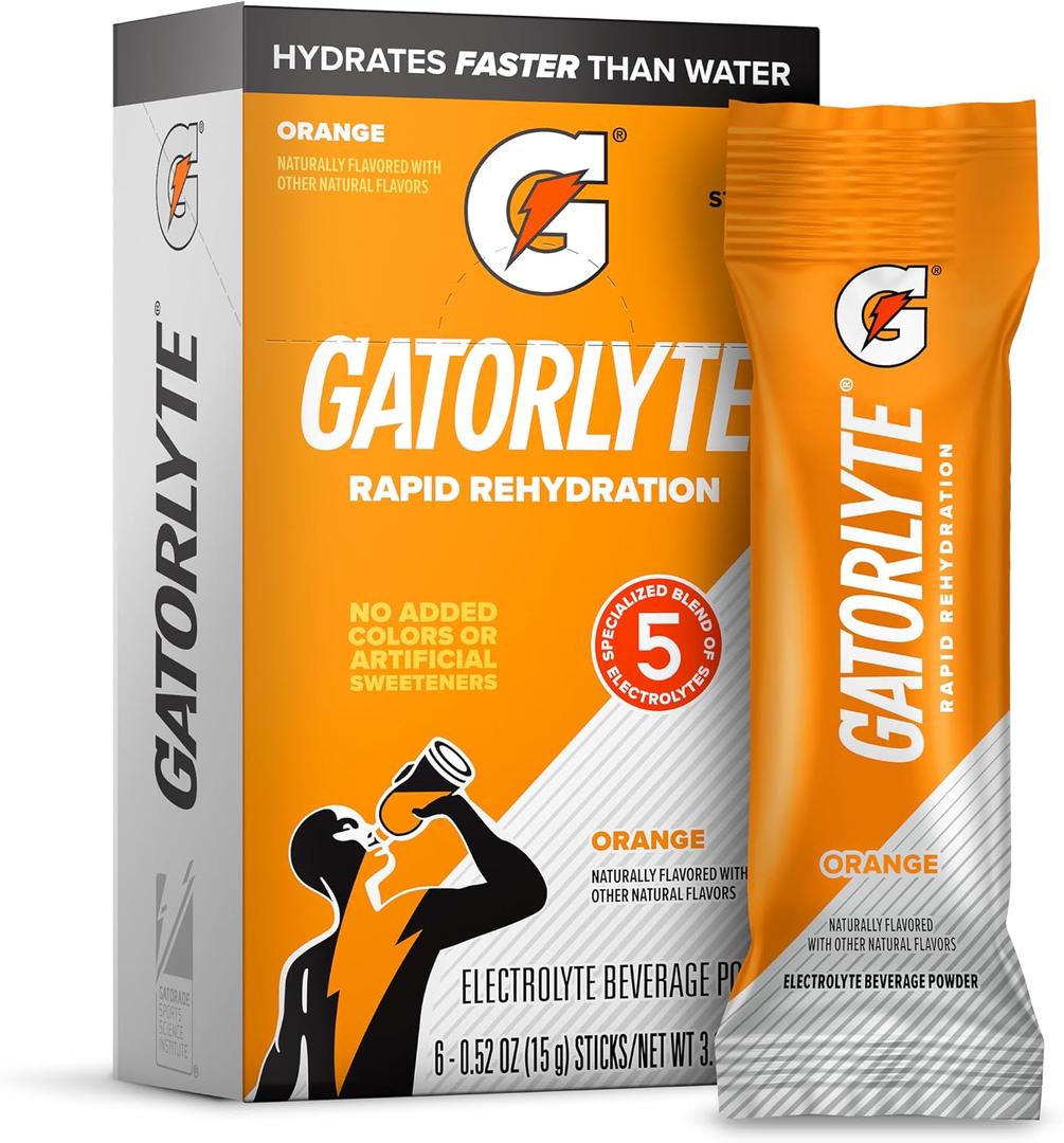 Gatorlyte Powder Orange, 16.9oz (Pack of 6) (EXP 08/28/26)
