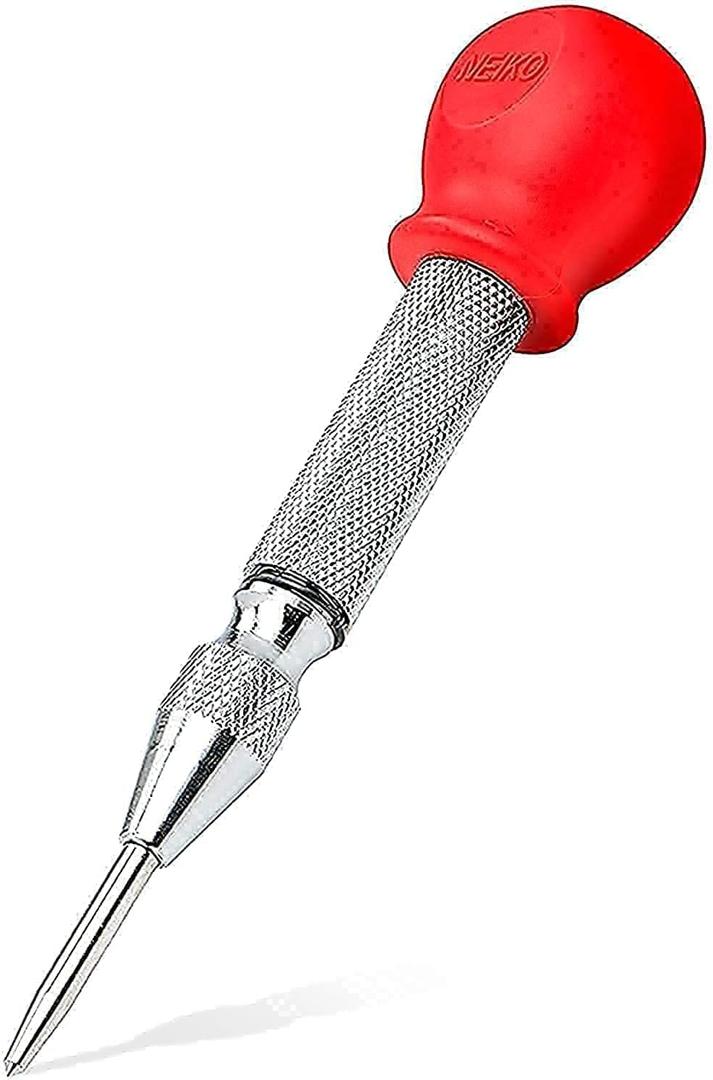 Automatic Center Punch Center Hole Punch with Cushion Cap Adjustable Spring Metal Drill Tool for Metal Glass Plastic Wood