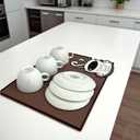 Coffee Bar Mat 16"x12"  0.30in Thick Non-Slip Rubber Countertop Protector, Spill-Proof Durable Kitchen Mat for Coffee Station, Barista Mat, Glass Drying & Bar Accessories (Cafe Au Lait)