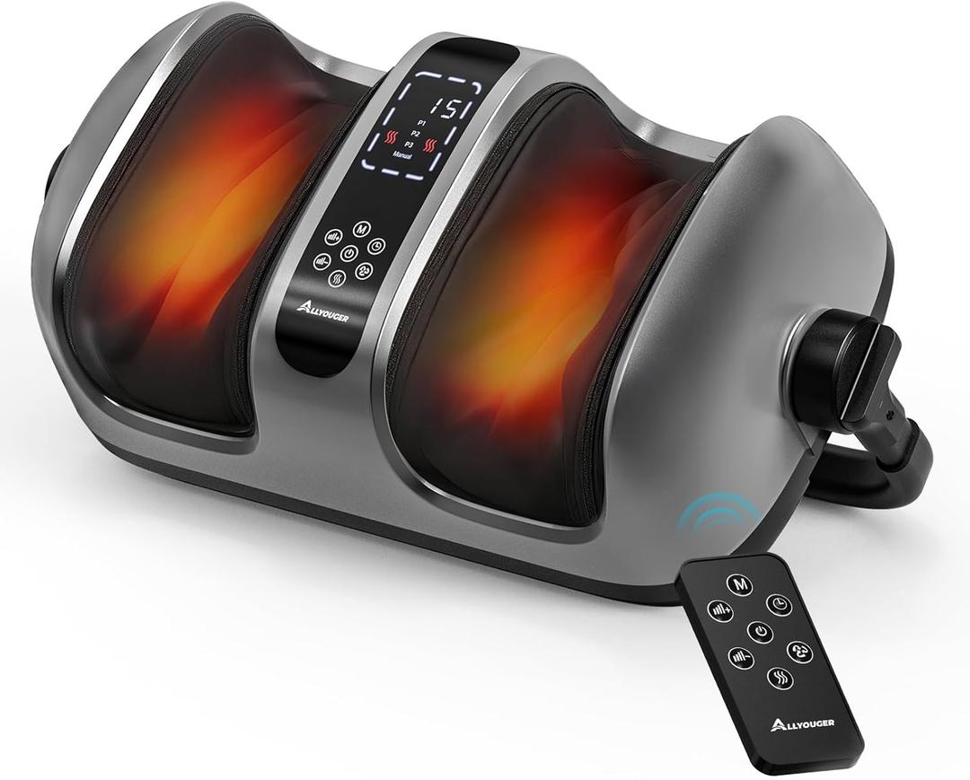 2026 Upgraded Foot Massager with Heat - Shiatsu Deep Kneading Machine for Plantar Fasciitis, Neuropathy & Circulation - 5 Intensities, 4 Modes - Ideal Gifts for Women & Men