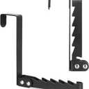 Over The Door Hooks Hanger, 2 Pack Collapsible Folding Over The Door Organizer Rack Space Saving Hanging Storage Hanger for Clothes, Coats, Towels for Bedroom Bathroom Black
