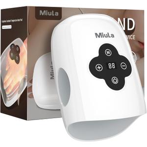 Cordless Hand Massager with Compression,Soothing Heating,Adjustable Modes for Daily Relaxation,Rechargeable Portable Massager for Fingers Palm Wrist at Home Office Travel (White)