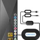 2026 TV Antenna for Local Channels, Digital TV Antenna Indoor Supports 8K 4K 1080p with 33FT Sturdy Cable, 5000+ Long Reception, Lightning, Wind and Rain Resistant, Portable
