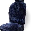 ZONETECH Car Seat Covers Full Set,Sheepskin Winter Wool Auto Accessories for All Season Protection,Include Front & Rear Seat Cover (Deep Blue, 1- Pack)