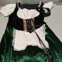 Khanda Oktoberfest Outfits Women Traditional Dirndl Dresses Oktoberfest Costume for Bavarian Oktoberfest Halloween Party (Medium, Green)