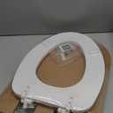 Mayfair Padded Toilet Seat, Cushioned Soft Vinyl over Wood Core Seat, Secure Hinges, Easy Clean, Made in USA, Elongated, White