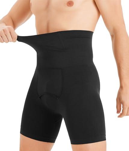 TAILONG Mens Shapewear Tummy Control Underwear Compression Shorts Slimming Body Shaper Leg Boxer Briefs, Size L
