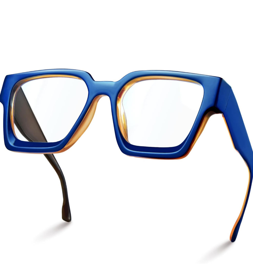 livho Oversized 99% Blue Light Glasses for Woman - Rectangle Fashion Glasses for Computer, Chic Preppy Frame - Anti Eyestrain