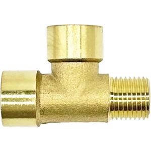 3 Way 1/2 NPT Tee Brass Pipe Fittings 1/2" Female  1/2" Female  1/2" Male Hose Fitting Barstock Tee Adapter Tube Fitting(1 PCS)