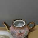 20 Pcs Porcelain Tea Set for Adults with Metal Holder and Spoon European Ceramic Tea Party Set Flower Painting Teapot Cup Saucer for Women Gift, Serving 6 People(Fresh)