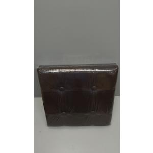 SONGMICS Small Folding Storage Ottoman, Foot Rest Stool, Cube Footrest, Synthetic Leather, 12.2 x 16.1 x 12.2 Inches, 286 lb Capacity, for Living Room, Bedroom, Dorm, Chestnut Brown ULSF100K02