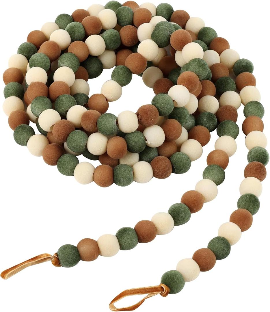 Christmas Garland 9 Feet Velvet Christmas Garland Xmas Vintage Holiday Bead Garland for Tree Mantel Fireplace Decorations