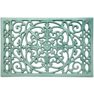 Sumnacon Cast Iron Trivet,9.6 x 6.3 Inch Metal Trivets with Rubber Feets,Heat Resistant Iron Trivets for Hot Dish Pot Pan Plate Teapot,Rustic Trivet Cast Iron for Kitchen Cooktop Dining Table, Green