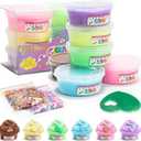 Slime Kit for Girls and Boys, Safe and Fluffy Slime for Kids, Stress Relief Kids Slime Kits for Toddlers, Stretchy Butter Slime Pack of 6