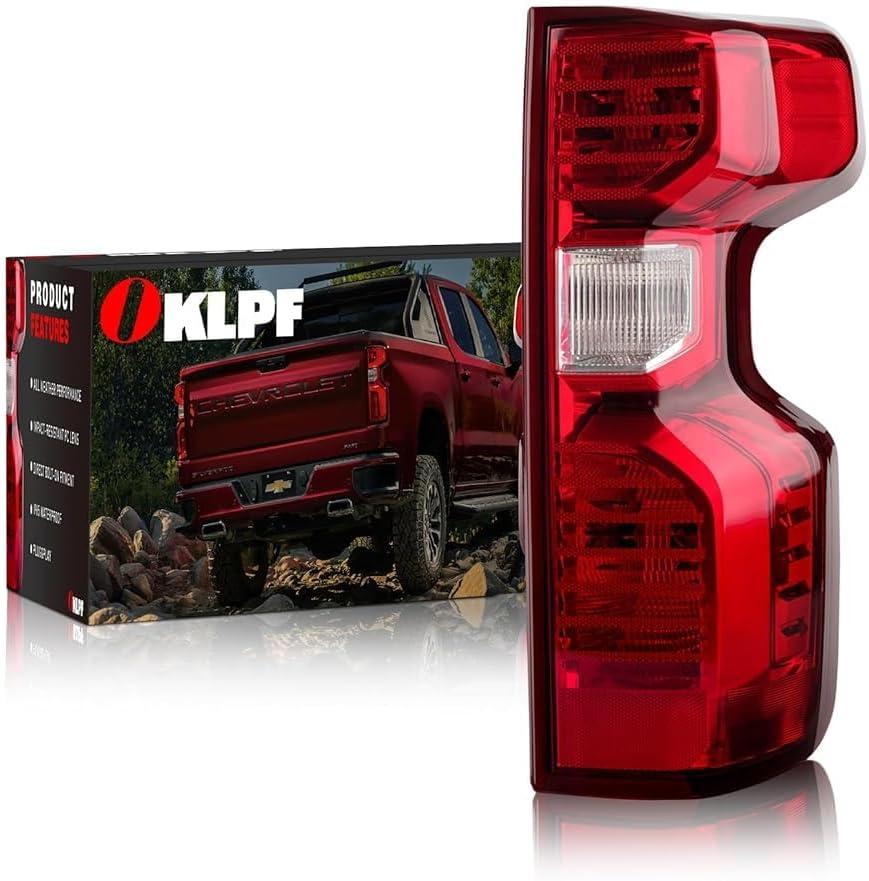 OKLPF Rear Brake Tail Lights Compatible With 2019 2020 2021 2022 2023 2024 Chevy Silverado 1500 2500HD 3500HD,Replacement Red Taillight Assembly,Included Bulbs and Harness,Right Passenger Side