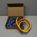PB Motor Tech 3 Way AC Manifold Gauge Set for R134A, R410A, R22, R404A Refrigerants, with Quick Couplers, 410 Adapter, Puncturing Can Tap, Valve Core Tool. Perfect for Air Conditioning Maintenance