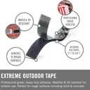 VELCRO Brand Extreme Outdoor Double Sided Mounting Tape Holds up to 15 Pounds on Brick or Other Rough Surfaces UV and Weather Resistant 14Ft Heavy Duty Roll, 14ft X 1in