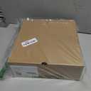 Imily Bela Womens Ankle Boots Pointed Toe Chunky Stacked Mid Heeled Faux Suede Leather Booties (8.5, Khaki)