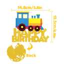 Train Happy Birthday Cake Topper,Traffic Transportations Themed Birthday Party Supplies,Perfect Train Party Favors For Your Train Birthday Party