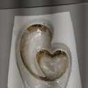 White Gold Ceramic Heart Statues - Abstract Home Sculptures for Bedroom, Wedding, Valentine Decor & Gifts for Women