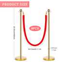 Woanger 8 Set Red Carpet Party Decorations 27.5 inch Lightweight Posts and Velvet Ropes for Red Carpet Night Movie Night Party Christmas Wedding Decoration