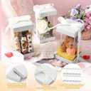 Zhanmai 12 Pack Clear Gifts Boxes 8 x 4 x 4 Transparent Gifts Box with Glitter Base Lid Clear Plastic Presents Packaging Cases for Wedding Birthday Valentine Mother's Day Father's Day(White)