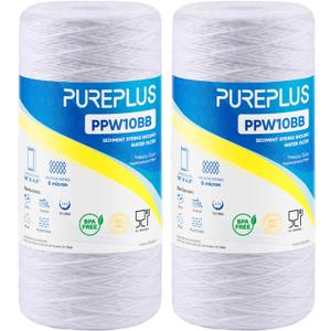 PUREPLUS 5 Micron 10 x 4.5 Whole House String Wound Sediment Filter for Well Water, Replacement Cartridge for 84637, WPX5BB97P, PC10, 355214-45, 355215-45, WP10BB97P, WP5BB97P, 2Pack