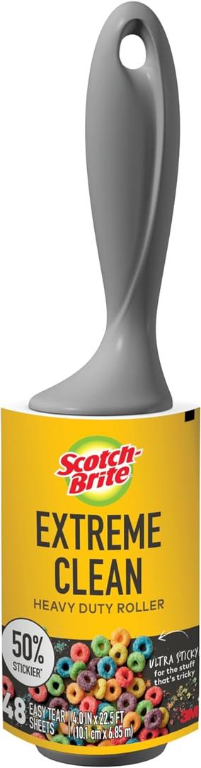 3M 830R-S-48 Scotch-Brite 50% Stickier Lint Roller-48 Sheets 4" X25.1