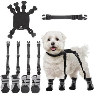Dog Boots with Anti-Lost Design, Buckle Straps, and Weatherproof. Dog Shoes for Small Dogs Ideal for Outdoor & Indoor Walks.