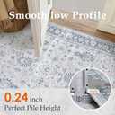 PureCozy 8x10 Area Rug Blue Washable Vintage Carpet Living Room Bedroom Large Non Slip Stain Soft Resistant Low Pile Thin Boho Accent Indoor Throw Rug for Dining Room Office