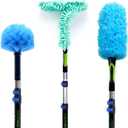 EVERSPROUT 5-to-12 Foot Duster 3-Pack with Extension-Pole (20+ Foot Reach) | Hand-packaged Cobweb Duster, Microfiber Feather Duster, Flexible Microfiber Ceiling & Fan Duster | Aluminum Telescopic Pole