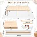 60" x 30" Boho Folding Picnic Table Set with Blanket and Runner, Extra Stable Low Wooden Table, Adjustable Height Portable Floor Seating for 4-6 People, Wedding Photoshoot Beach Camping Party, 32.1" x 32.1"