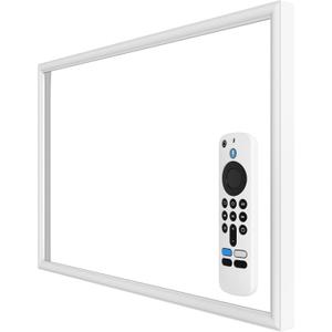 White Silicone Decorative Frame for Echo Show 21, Silicone case Cover for Echo Show 21.(White)
