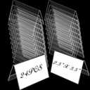 Fulmoon 24 Pcs Mini Acrylic Sign Holder, 3.5 x 2.5 Inches Small Clear Sign Display Holder Acrylic Name Plate for Desk Horizontal Nameplate Holder V Shaped Display for Office School Store Business