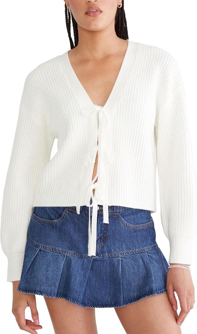 AEROPOSTALE Women's Multiwear Cardigan (Large, Cream)