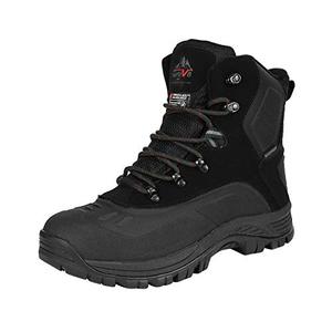 NORTIV 8 Men's Insulated Waterproof Construction Hiking Winter Snow Boots,Size 10.5W,Black/1,TUNDRA