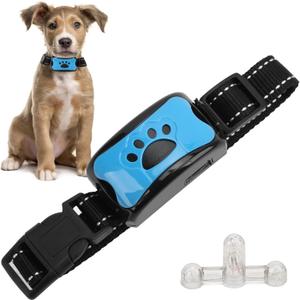 Anti Dog Bark Collar, Dog Barking Collar, USB Rechargeable Vibration Intelligent Recognition Training Collar 7 Sensitivity (Sky Blue)