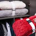 4PCS Bed Sheet Organizers and Storage, Foldable Sheet Set Organizer Keeper Band, Elastic Adjustable Straps for Bedding, Sheet Keeper Bedding Band