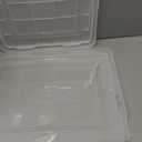 IRIS USA File Box WeatherPro File Organizer Plastic File Box for Letter/Legal File, Durable Lid and Seal w/Secure Latching Buckles, Stackable and Nestable, Clear 32 Qt. 4Pack