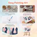 4 Pack Paint by Numbers Kits for Adults Kids Beginner, Christmas Easy Framed Adults Paint by Number Kits on Wooden Framed Canvas, DIY Acrylic Color Painting by Number for Home Decor Gift 8x8 Inch