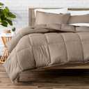 Bare Home Comforter Set - Oversized Queen Size - Ultra-Soft - Goose Down Alternative - Premium 1800 Series - All Season Warmth (Oversized Queen, Taupe)