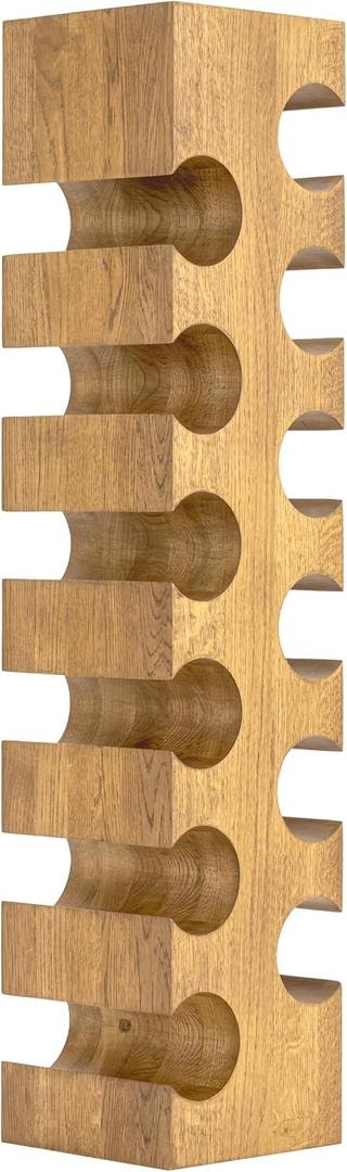 Riverbank Natural Oak Wine Rack, Elegant Free Standing 12-Bottle Holder, Made of Solid Wood, Wooden Wine Stand, Stylish & Luxurious Home Dcor (Natural Oak, 12-Bottles)