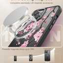 Goodon for iPhone 15 Plus Case with Privacy Screen Protector, Compatible with Magsafe, Shockproof Translucent Matte Cover - Cute Floral Design Phone Case for Women and Girls - Blooming Cherry