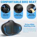 CDYWD Noseless Oversized Bike Seat for Men Women Comfort, Extra Wide Padded Bicycle Seat Cushion, Large Comfortable Bike Saddle for Peloton, Stationary Exercise Bike, Beach Cruiser, City Bike, Ebike