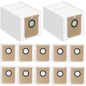 12 Pack Replacement Vacuum Dust Bags for Eufy L50 SES L60 SES Vacuum Cleaner Self-Empty Station Robovac, 2.5 L Large Vacuum Dirt Disposal Replacement Bags