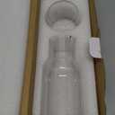 Bedside Carafe and Glass Set - 550ml Clear Glass Juice Pitcher with Cup, Night Carafe for Bedroom Nightstand, Wooden Pallet Included