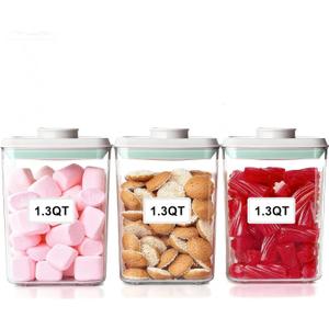 Pop Containers with Lids - Stackable Airtight Food Storage, Kitchen Pantry Storage Containers for Snacks Candy Salt Herbs Spices BPA-Free (1200ML*3)