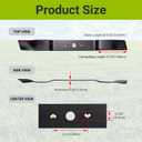 21 Inch Mower Blade, 2 Pack Lawn Mower Blade Compatible with Greenworks 21 inch Mower Blade, Fits MO40L03,MO48L4422,MO40L4413,C3208101 Lawn Mower, Heavy Duty Sharp Replacement Blade
